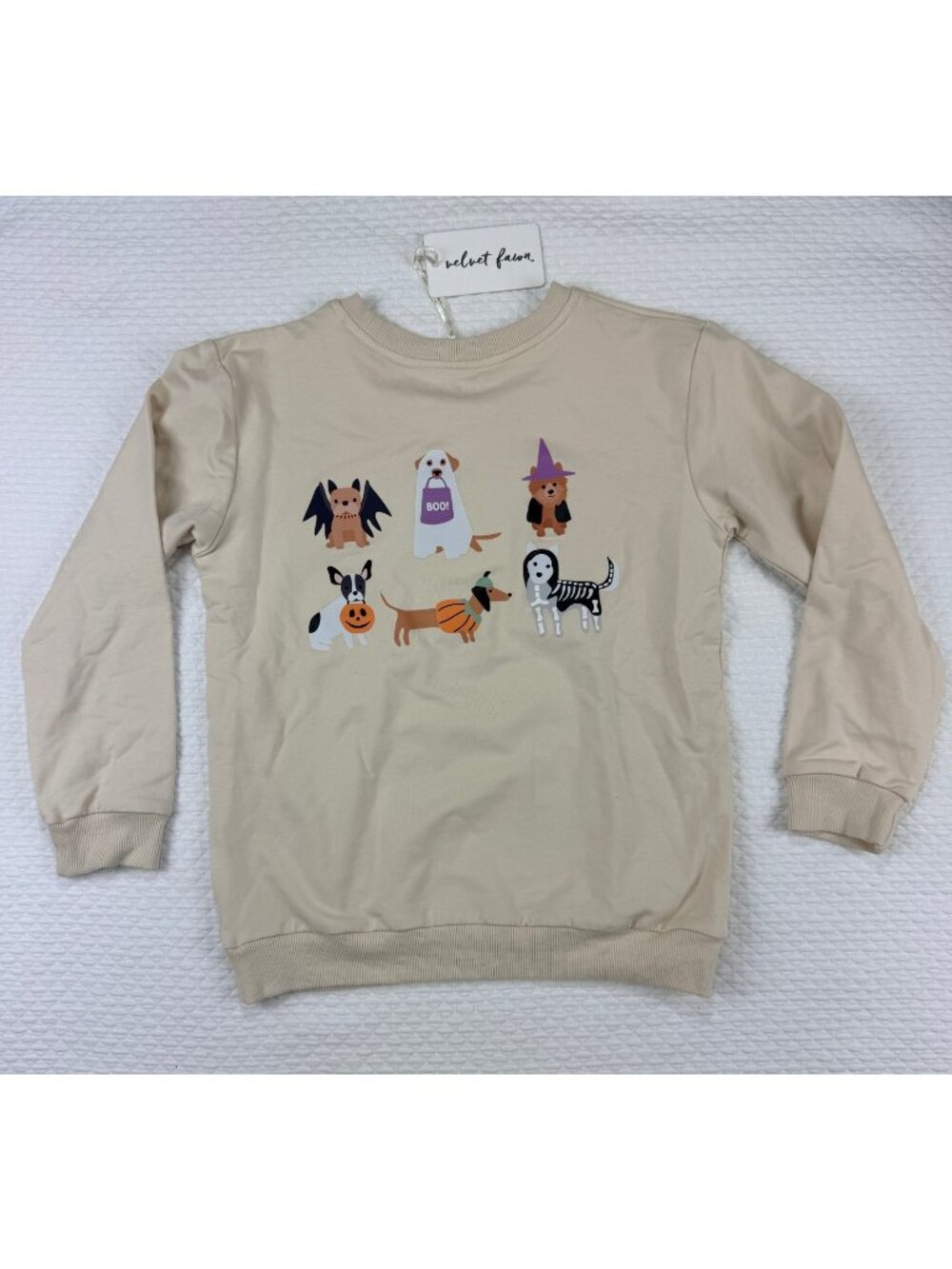 Velvet Fawn Halloween Dog Unisex Crewneck Sweatshirt Top Kids Size XL (9 - 10 )